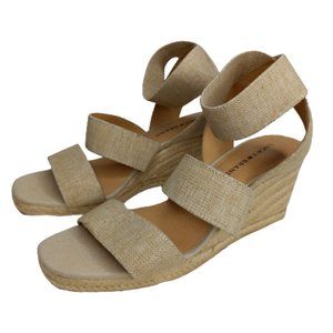 Lucky Brand Womens Tan Espadrille Wedge Canvas Cross Sandals  Size 8.5